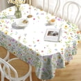 thumbnail image 3 of Floral Oval Tablecloth 60x84In,Spring Watercolor Flower Tablecloth,Country Farmhouse Polyester Waterproof Tablecloth,Suitable for Farmhouse Kitchen Decor/Indoor and Outdoor Tables/Party/Picnic, 3 of 6