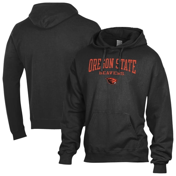 Men's ComfortWash Black Oregon State Beavers Fleece Hoodie
