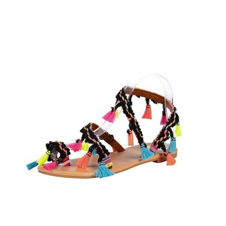

Women s Arch Support Orthotic Sandals Comfortable Womens Summer Sandal Casual Tassels Ethnic Style Flip Flops Flat Bottom Sandals