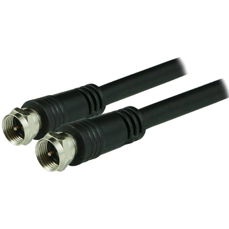 GE 50ft Coaxial Cable, F-Type Connectors, Black, 33600