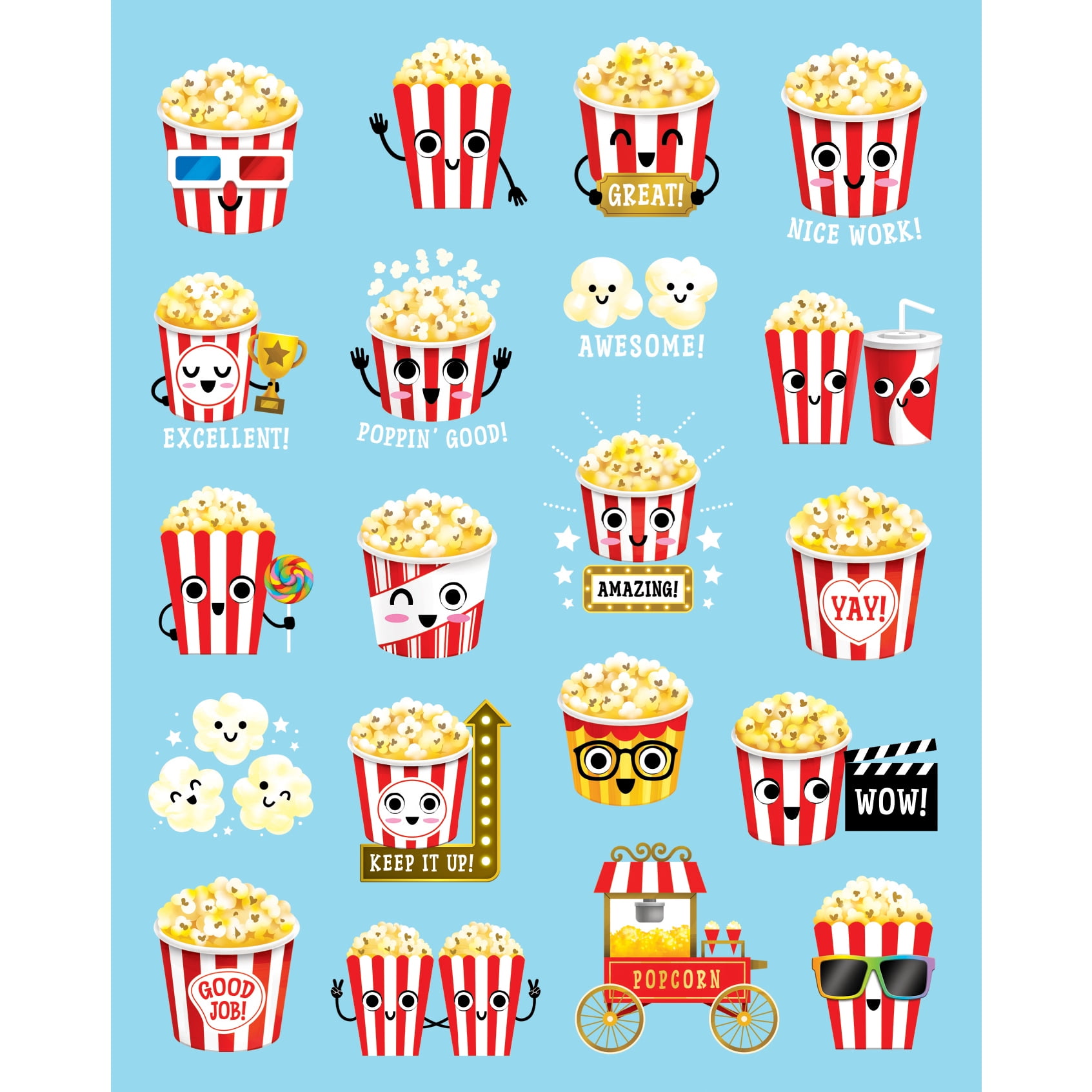 Teacher Created Resources Popcorn Smelly Stickers, 120 Per Pack, 6 Packs
