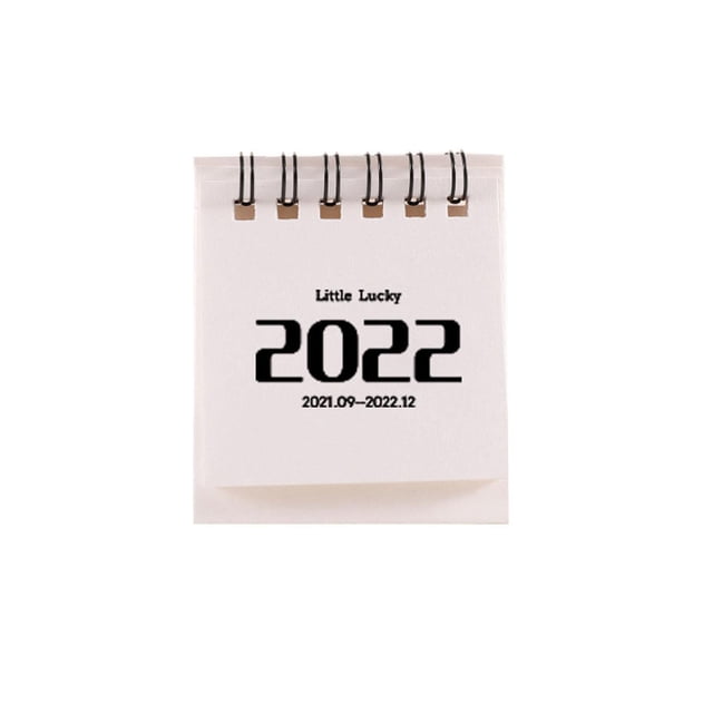 PVCS 2022 Calendrier de Bureau Étudiant Portable Bloc-Notes Ornement Décoration Blanc