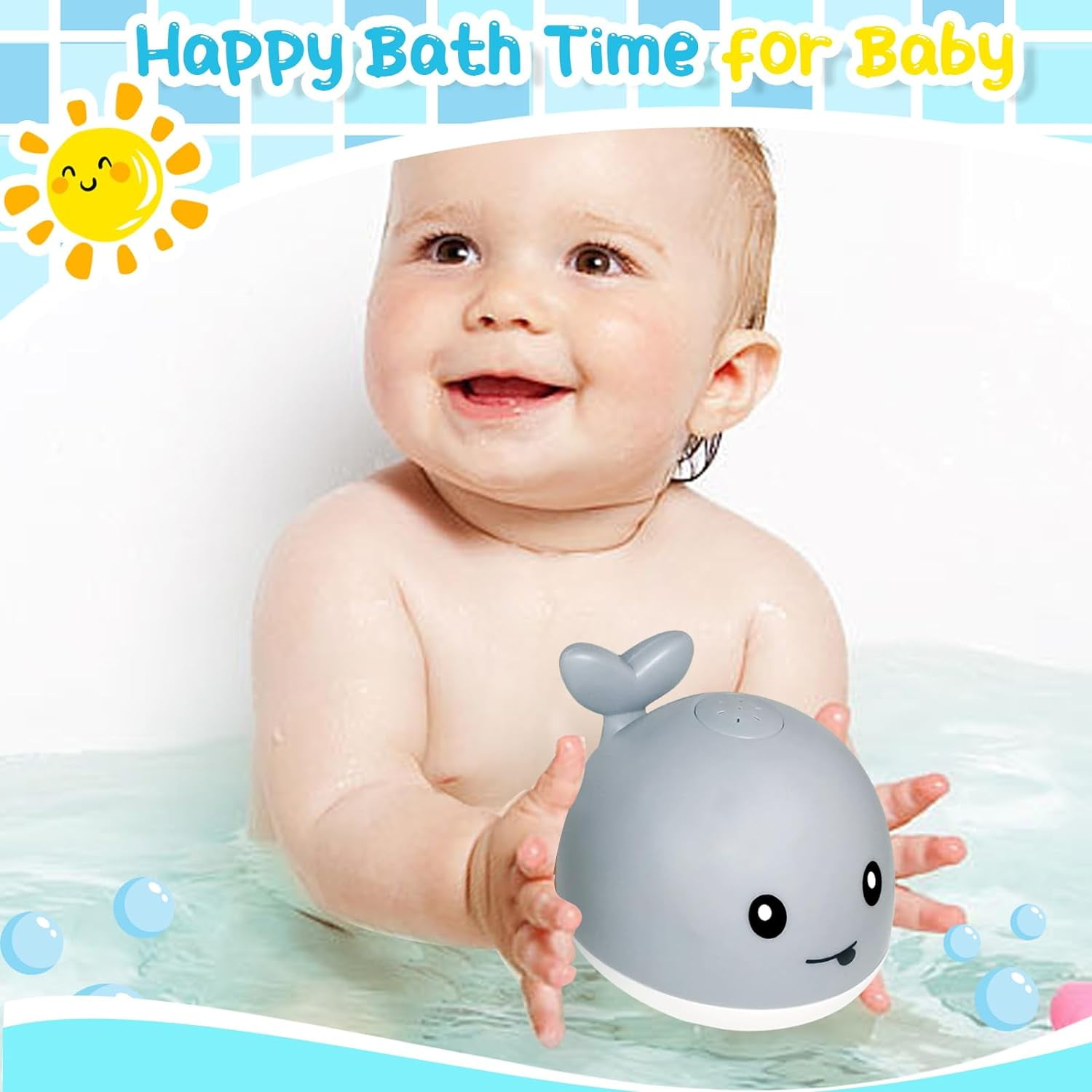 Whale Bath Toy Sprinkler - Bath Toys for Toddlers 1-3 - Light Up Water Bath Toy - Bathtub Toys for Infants 6-12 Months Toddlers Age 2-4 Birthday Gift for 1 2 3 4 5 Year Old Boys Girlds