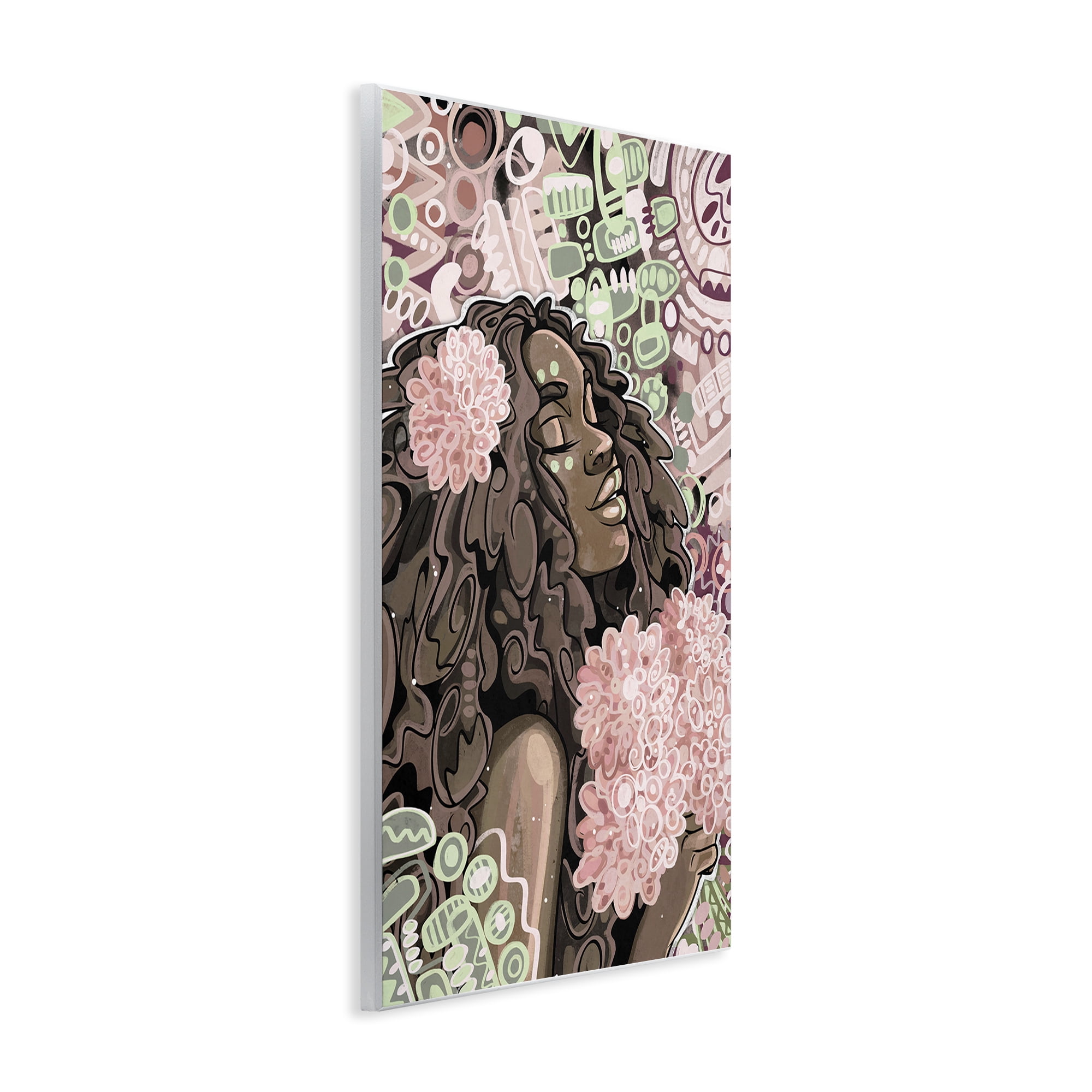 Stupell Industries Expressive Patterned Woman Novelty Painting Unframed Art Print Wall Art, 13 x 19