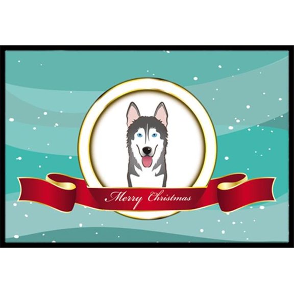Alaskan Malamute Merry Christmas Indoor & Outdoor Mat- - 24 x 36 in.