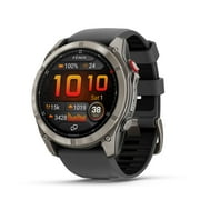Garmin Fenix 8 Pro، شاشة AMOLED مقاس 51 مم، تقنية inReach، ساعة ذكية GPS متعددة الرياضات متصلة بشكل ممتاز، ياقوت تيتانيوم مع شريط جرافيت/سيليكون أسود