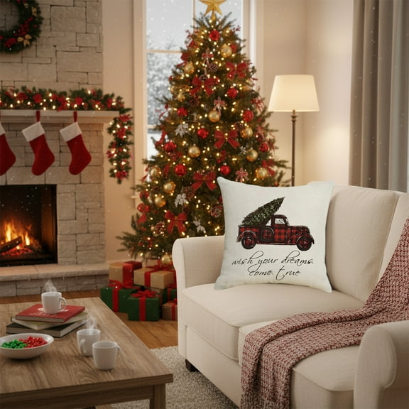 CREATITOY Christmas Print Curtains 40x51 Inch Decor Blackout Window Drapes for Xmas Tree Party Indoor Outdoor Decorations