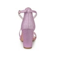thumbnail image 3 of BLISSFUL STEP Women's Shoes Glitter Crisscross Strap Block Heel Sandals Purple 6, 3 of 8