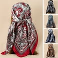 thumbnail image 2 of MesaSe Femmes Tête Wrap Vintage Rétro Forme Carrée Contraste Couleur Pliable Tête Protection Tissu Doux Imprimé Paisley Écharpe d'Été Femelle, 2 of 10