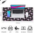 thumbnail image 5 of Long Mouse Pads for Desk,Black Pink Unicorn Pattern Desk Mats on Top Of Desks, Desk Mouse Pad Extra Large with 3mm Non-Slip Base and Stitched Edge for Gaming,Office,Work,Home 35.4"x15.7", 5 of 6