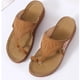 thumbnail image 4 of Amzcrzy Zapatos de mujer,Zapatos de mujer,Zapatillas de mujer, Pantuflas de cuña informales de verano para mujer, con punta redonda, flores y tacón medio, talla grande Sandalias Mujer Zapatillas De C, 4 of 6