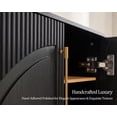 thumbnail image 4 of Modern Fort Storage Cabinet, Fluted Arched Door Accent Chest with Adjustable Shelves for Living Room Bedroom, Small Buffet Sideboard for Kitchen Entryway, Black, 4 of 11