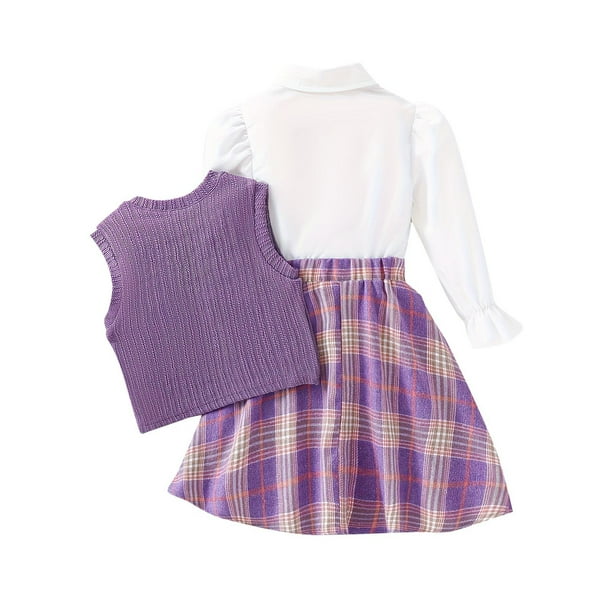 2025 Toddler Kids Girl's Piece Outfits Fashion Cute Lattice