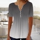 thumbnail image 1 of Fiudx Ofertas y Liquidaciones Moda Mujer Verano Casual Impresión Manga Corta Cuello En V Blusa Superior Camiseta, 1 of 5