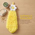 thumbnail image 7 of REGALWOVEN 1 Pack Chenille Hand Towel, Hanging Bathroom Hand Towels with Loops, Soft Absorbent Flower Towels Yellow 6" x 15", 7 of 7