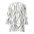 thumbnail image 6 of CYMMPU Summer Fashion Shirts Crew Neck Blouses for Women Dressy Casual Tunic Tops Flower Pattern Loose Fit Spring Tops 3/4 Sleeve Flare Hem Hide Belly Tops to Wear with Leggings T-Shirts White L, 6 of 7