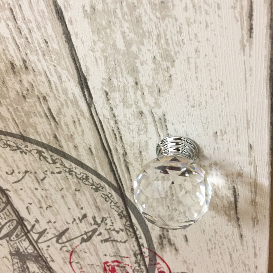 Uxcell 30mm Diamond Crystal Glass Drawer Knobs for Kitchen Cabinet Cupboard,1/6/8/10/20Pcs,High-gloss