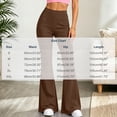 thumbnail image 3 of Ovbmpzd Flare Yoga Pants for Women Petite Tummy Control Brown Leggings Casual Mid Waist Long Leggings,XL, 3 of 6