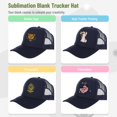 thumbnail image 6 of 10 PCS Sublimation Blank Trucker Hats, Comfortable Polyester Mesh Trucker Hats, Unisex Mesh Baseball Snapback Caps, Summer Mesh Caps for Men Women, 6 of 7