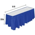 thumbnail image 4 of DecorRack Table Skirts 29 in x 14 ft Reusable Party Tablecloth Skirt with Adhesive Strip for Parties & Events, Royal Blue (Pack of 1), 4 of 4