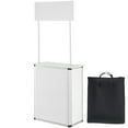 thumbnail image 1 of KFFKFF Promotional Display Table, Compact Trade Show Podium, Dimensions 30.91" x 14.96" x 71.46", Exhibition Stand with Wall, Pop-Up Podium Featuring Storage Rack and Transport Bag, 1 of 9