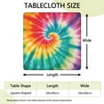 thumbnail image 2 of Colorful Rainbow Tie Dye Spiral Pattern Square Fitted Tablecloth with Elastic Edge,Square Table Cover,Washable Elastic Table Cover for Home Kitchen Party Decor 34"x34", 2 of 6
