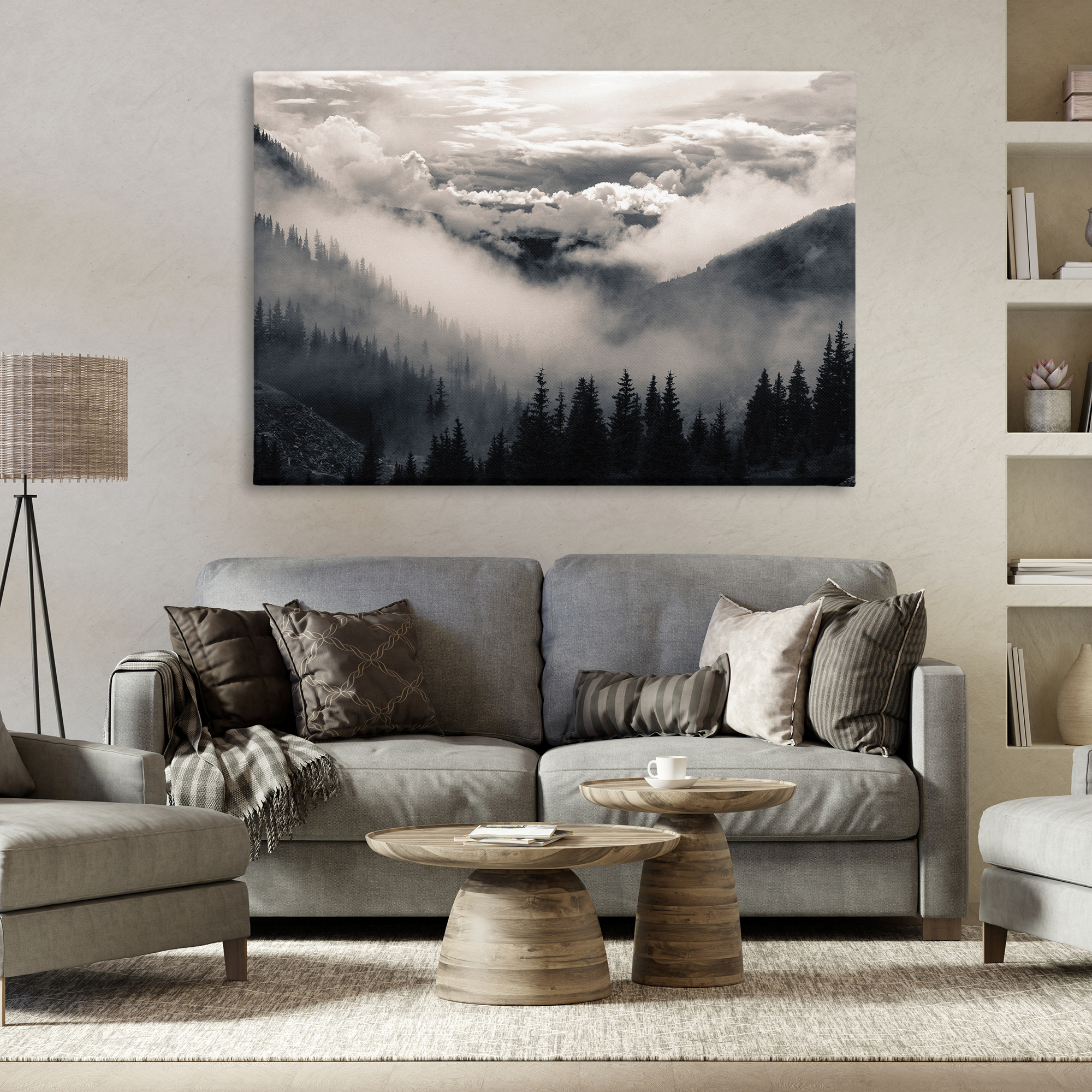 Billowing Fog Atmosphere Canvas Wall Art, design by Decent Exposures