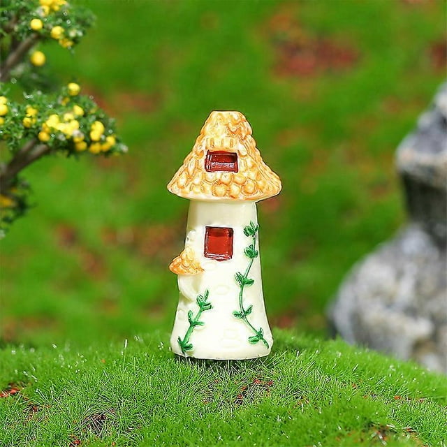 House Figure Micro Landscape Home Decoration Miniature Fairy Garde Yellow