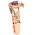 thumbnail image 3 of Claddagh Garnet Diamond Ring In Solid 14k Rose Gold, 3 of 6