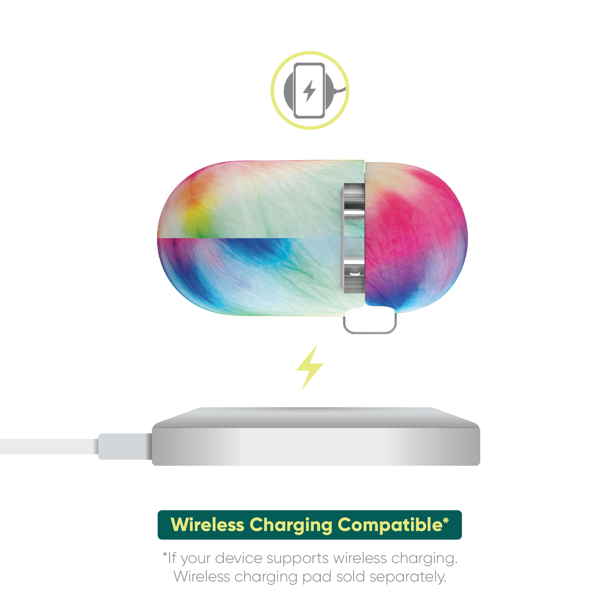 onn. Charging Case Cover for Apple AirPods (3rd generation) - Tie Dye