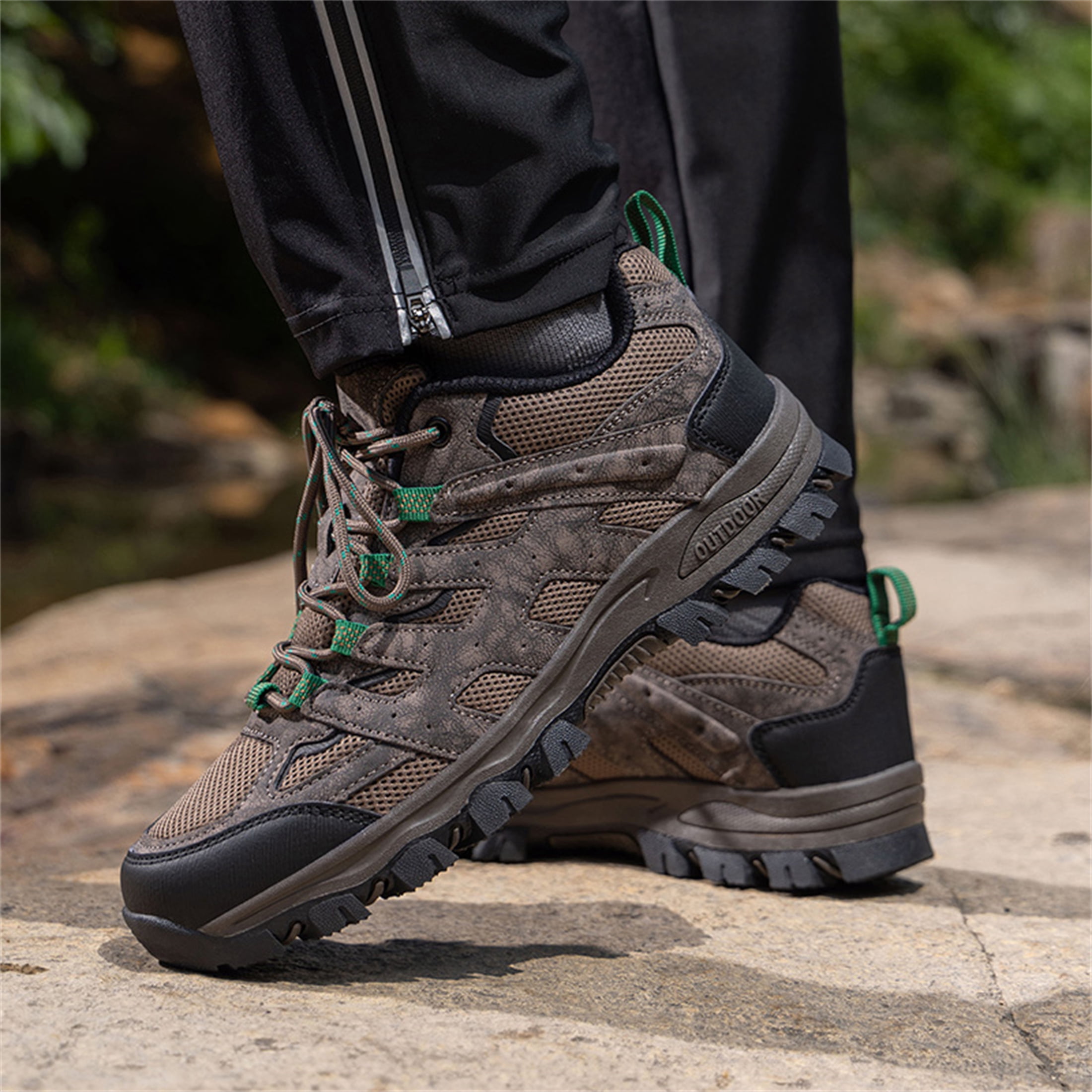 YOURDIARY Mens Outdoor Hiking Shoes Breathable Sneakers for Trail Walking Camping Work
