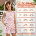 thumbnail image 6 of ZIATUBLE4S Pink Daisy Print Girls Summer Romper Ruffle Cap Sleeves One-Piece Short Jumpsuit Soft Comfort Kids Casual Playsuit with Pockets for 5-6 Y, 6 of 6