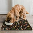 thumbnail image 2 of Botanical Mushroom Dog Feeding Mat - Absorbent Waterproof Pet Food Pad - Non-Slip Rubber Bottom - Woodland Design - 4-Layer Protection for Puppies & Senior Dogs, 2 of 3