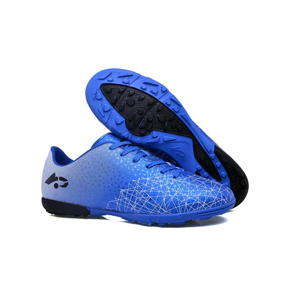 Gomelly Boys Mens Soccer Cleats Training Football Shoes Football Cleats Soccer Sneakers Comfort Athletic Soccer Shoes TF Cleats Blue 5.5