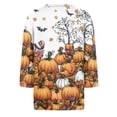 thumbnail image 5 of DORKASM Women Halloween Shirts 3/4 Sleeve Crew Neck Ghost Graphic Funny Print Casual Tshirt 2026 Spider Web Pumpkin Cute Shirts Spooky Spider Tee Yellow 2XL, 5 of 5