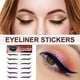 thumbnail image 3 of 6 pares de pegatinas delineadoras de ojos reutilizables, invisibles, autoadhesivas, para maquillaje de ojos, para mujeres y niñas, color amarillo y morado., 3 of 5