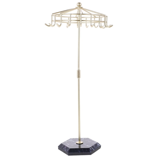 Organisateur de Bijoux Suspendu en Forme de Parapluie Support de Présentation de Collier Rangement de Bijoux de Table