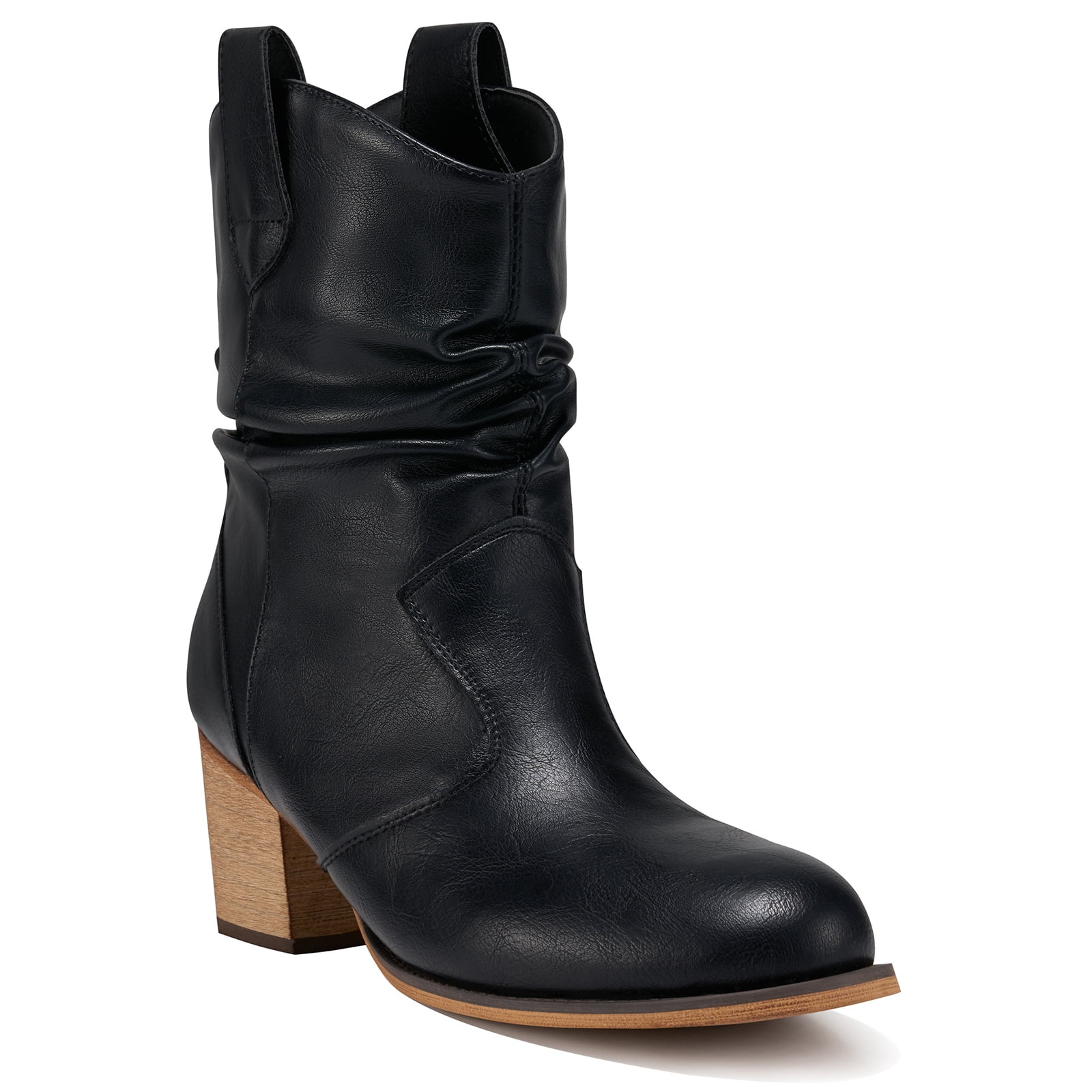 HISEA Cowgirl Boots Women Western Boots with PullUp Tabs Mid Calf