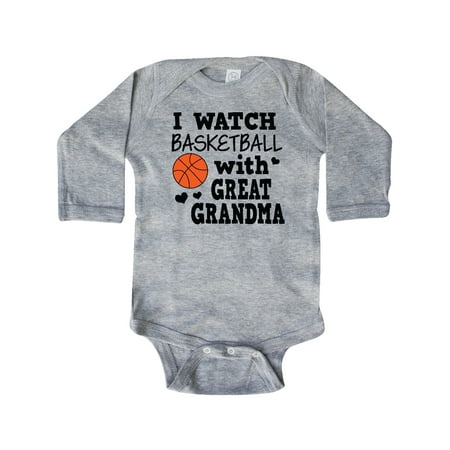

Inktastic I Watch Basketball with Great Grandma Gift Baby Boy Long Sleeve Bodysuit