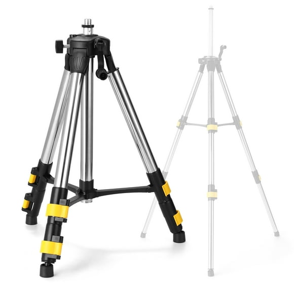 TFixol Adjustable 1.2m Stainless Steel Laser Level Tripod with Bubble Level, Heavy-Duty & Durable for Precise Leveling, 3-Height Settings, Compatible with Most Laser Levels.