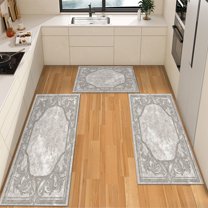 IsecretJoy Washable Kitchen Rugs Sets of 3, Non Slip Kitchen Mats for Floor Waterproof & Stain Resistant Runner Rug for Kitchen, Laundry Room, Hallway
