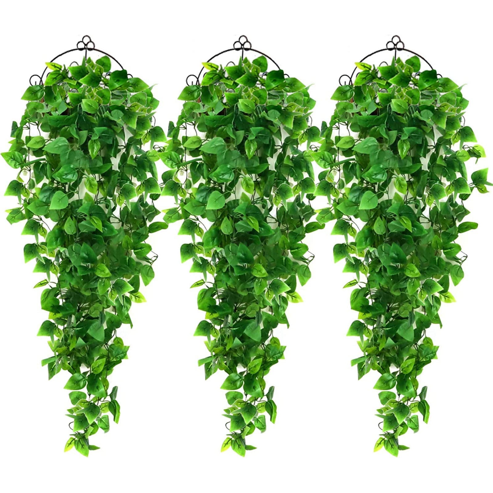 Aimik 3pcs Artificial Hanging Plants, 3.6ft Fake Hanging Plant, Fake Ivy Vine for Wall House Room Indoor Outdoor Decoration (No Baskets)
