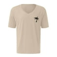 thumbnail image 4 of Elvqul Mens Short Sleeve T-Shirts Printed Khaki Pull-On Summer Fashion Workout V-Neck Sports Stylish Shirts for Men, 4 of 4