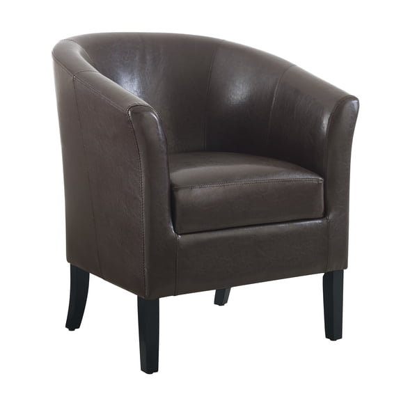 Linon Simon Faux Leather Club Accent Chair, Brown