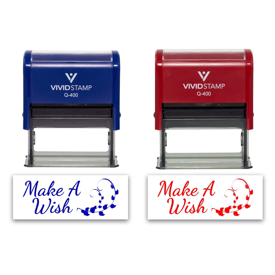 All Quality Make A Wish Self-Inking Rubber Stamp Self-Inking Rubber Stamp | Family & Friends | Novelty Homely Stamps (Red Ink) - Q-400