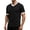 Black, variant on IYTR Mens Shirts V-Neck Short Sleeve Slim Fit T-Shirt Contrast Trim Cuff Casual Summer Athletic Gym Workout Solid Color Muscle Tee (White,XXL)