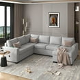 thumbnail image 2 of Miekor Furniture Modular Combination Sofa with Ottoman L-shaped Corner Combination, USB and Type-C Interfaces, Suitable for Living Rooms, Offices, and Spacious Spaces W4US2AAE, 2 of 9