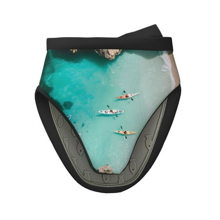 

Tebeau Turquoise Beach Kayaking Print Short Oven Mitts Heat Resistant Silicone Kitchen Mini Oven Mitts Non-Slip Grip Surfaces and Hanging Loop Gloves