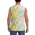 thumbnail image 4 of Lsque Daisies Flowers Print Men's Cotton Blend Sleeveless Muscle Shirts (S-3XL)- Moisture Wicking, Odor Protection, UPF 30+,Medium, 4 of 8