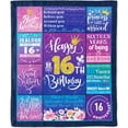 thumbnail image 3 of LHSHID 18th Birthday Gifts for Girls Birthday Decor Purple 350gsm Plush Throw Blanket for 18 Year Old 18th Birthday Decorations for Daughter Bestie Sister BFF, 3 of 6